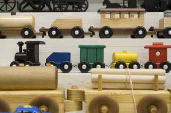 Wooden toy trains